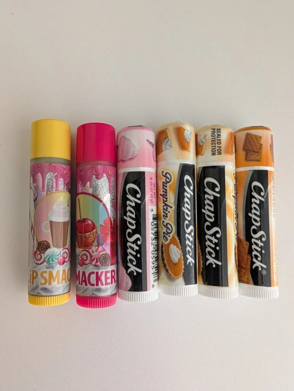 Chapstick Lip Balm Lip Smackers Lot Cotton Candy Pumpkin Pie Graham Cracker New